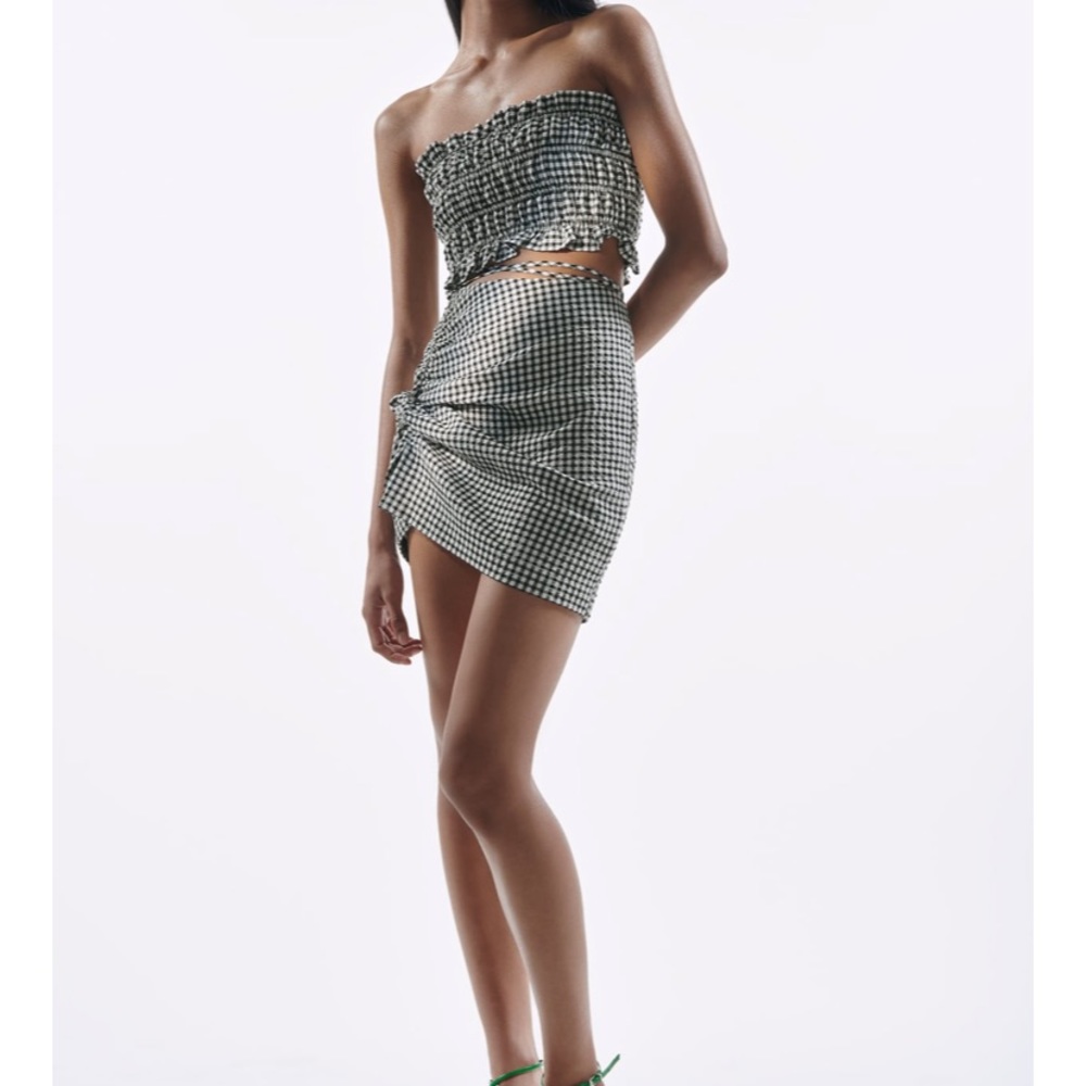 Zara Draped Plaid Mini Skirt!!!